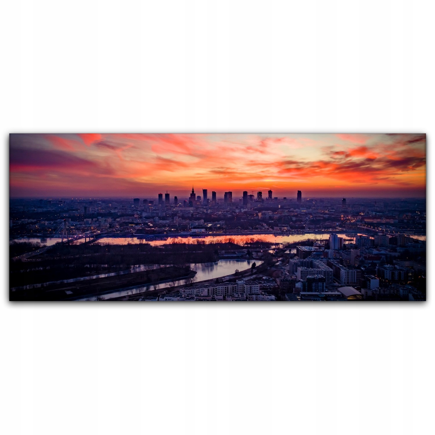 

Obraz płótno z foto 125x50 Miasto Budynki Zmierzch