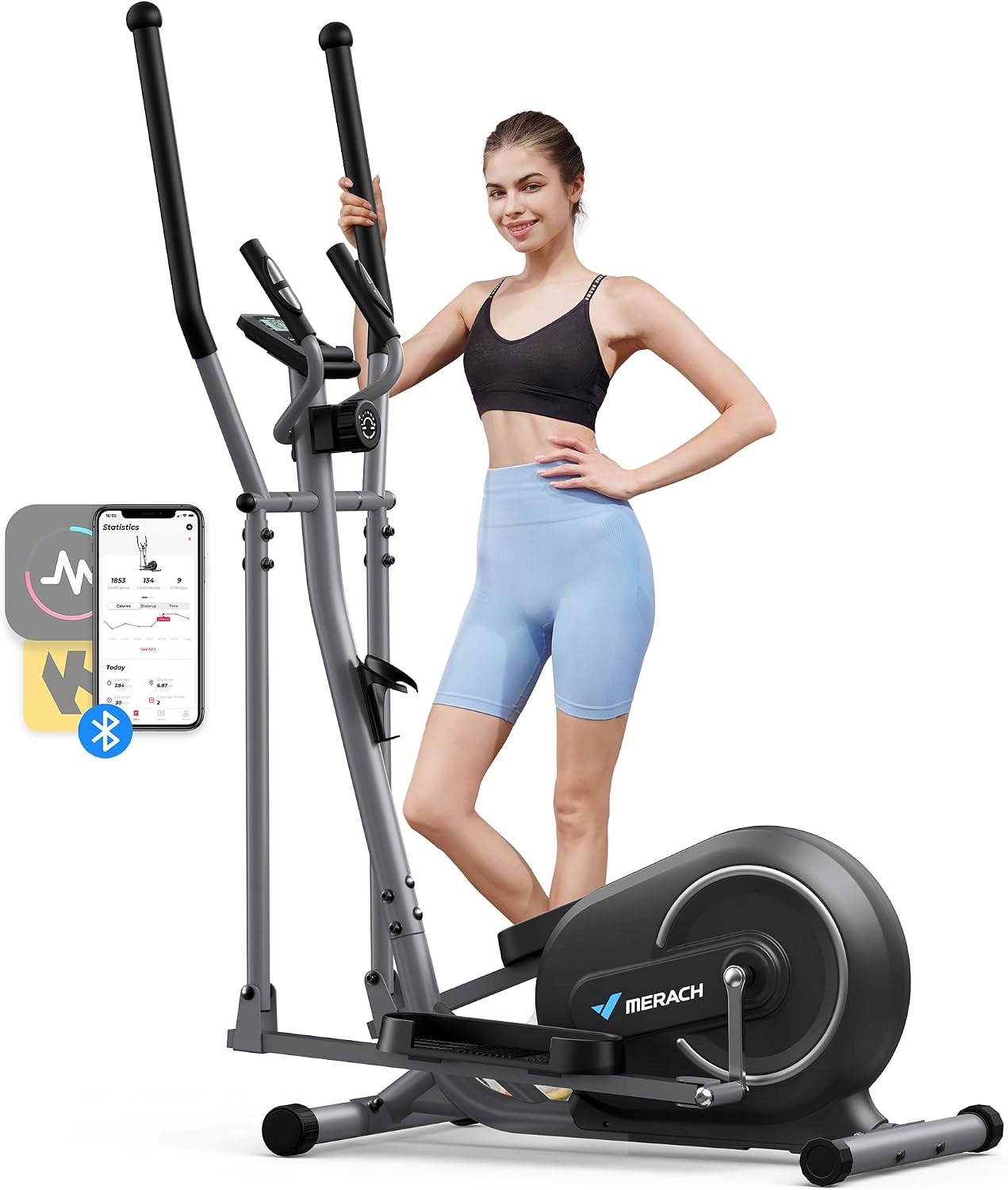 Magnetický Orbitrek S 16 Úrovněmi Odporu LCD Puls Až 120 Kg Merach E07