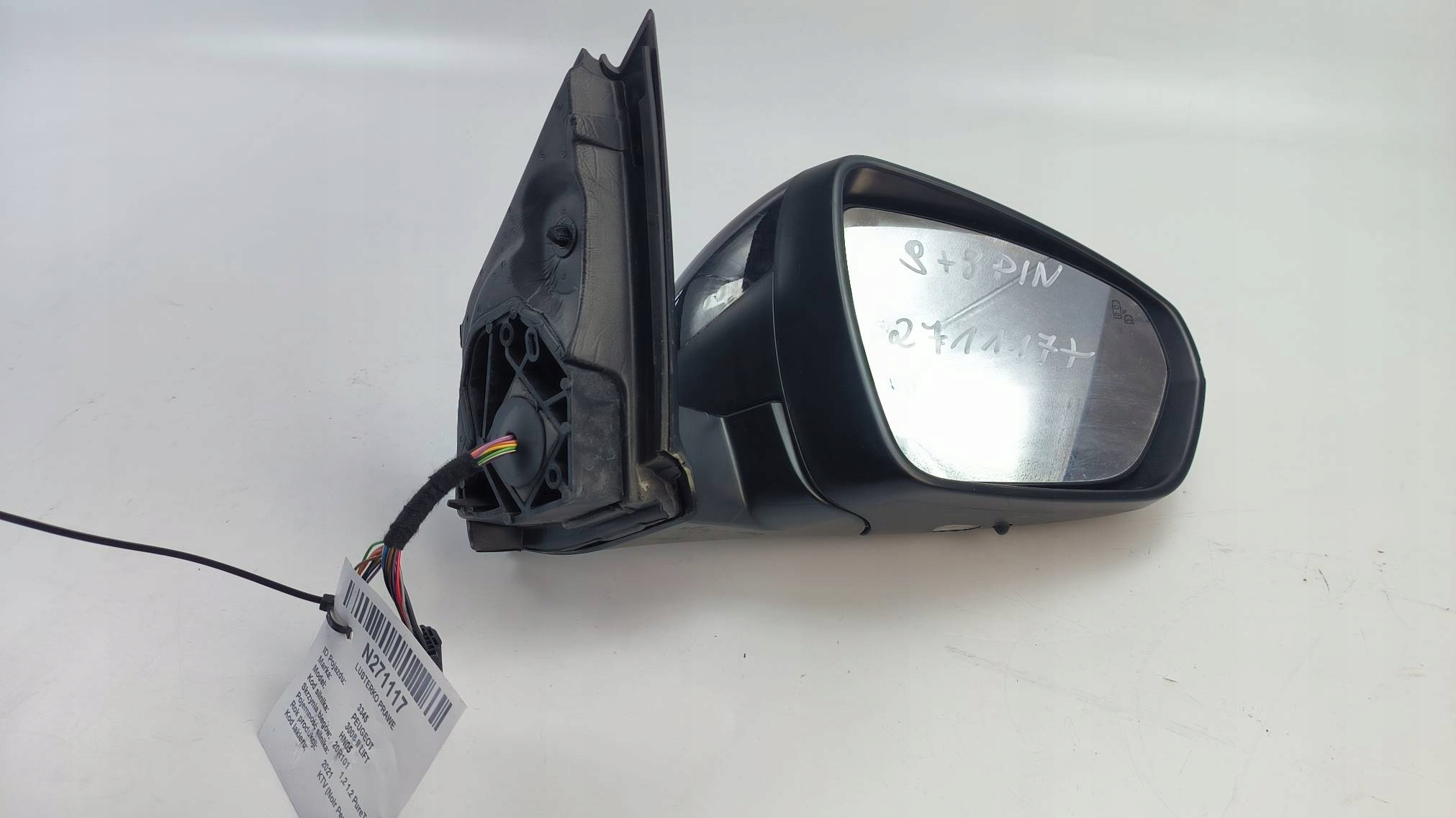 mirror right PIN 9 +8 PEUGEOT 3008 II LIFT