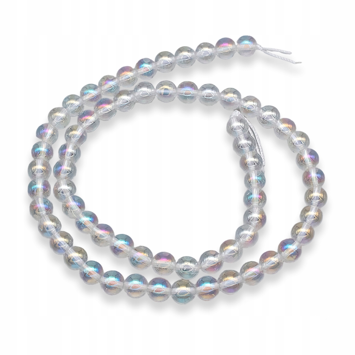 Korálky Přírodní Křišťál Horský, Galvanika, Kulaté, 6mm, 60ks/38 Cm/nit