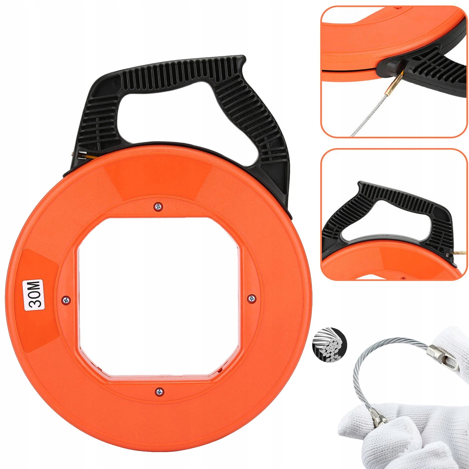 30 M Dálkové Ovládání Lanko Pro Protahování Kabelů Ocelové Vlákno Skleněná Kazeta 30 M