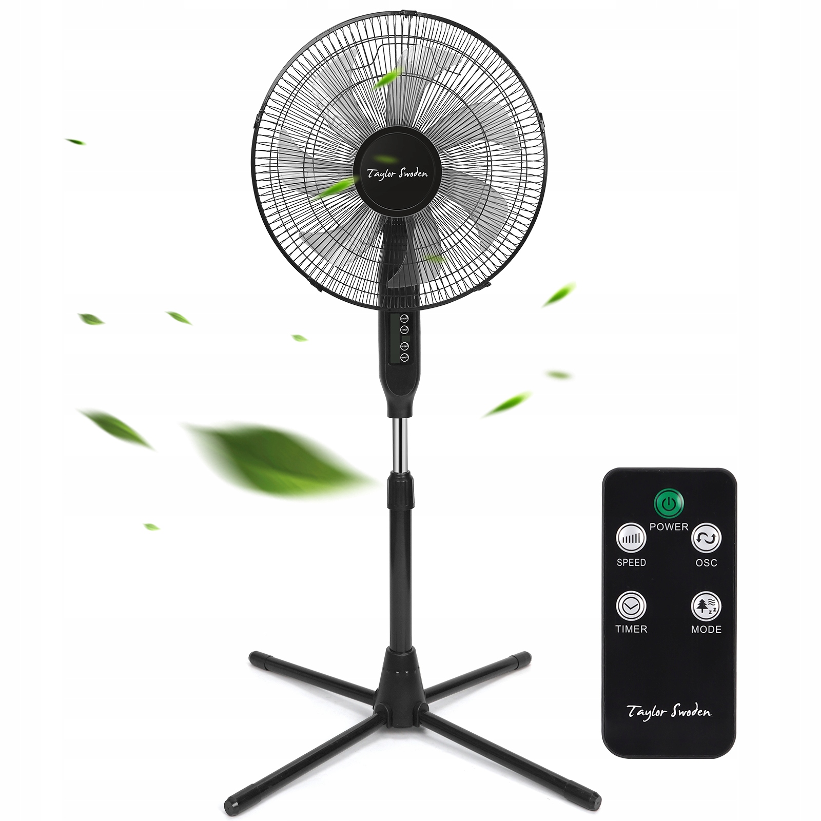 Stojanový podlahový ventilátor Tichý 7 lopatek 50W Led displej+dálkový ovladač