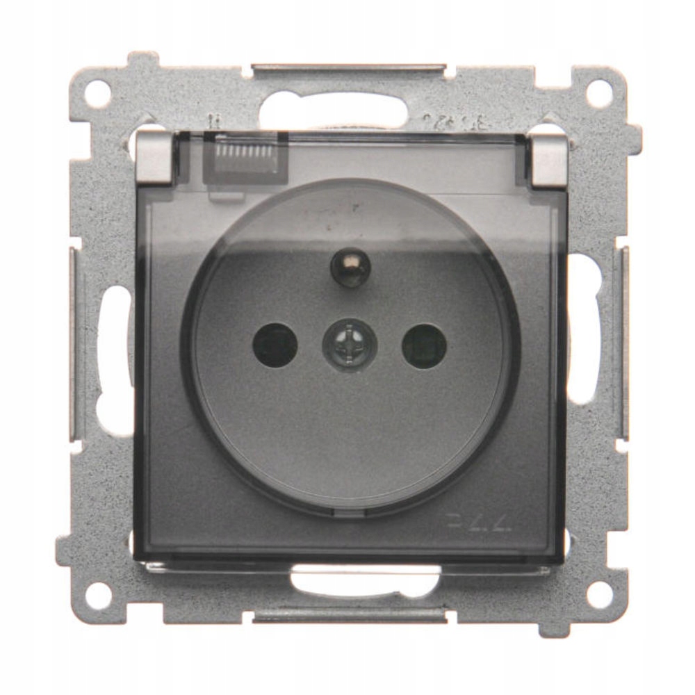 

Simon 54 Gniazdo Z/u Klapka Dymna do ramki srebrne