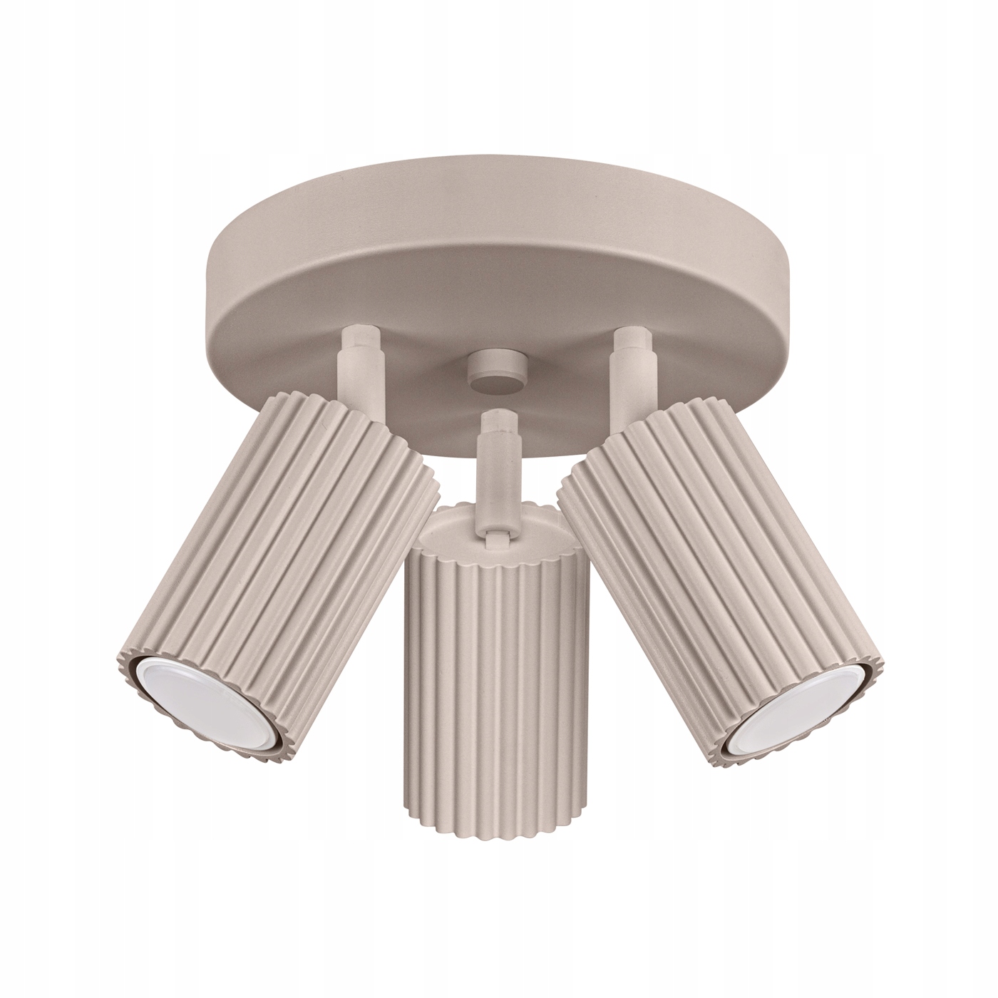 Sollux Stropná lampa taupe okrúhla s karbovanými reflektormi 3xGU10 10W Karbon