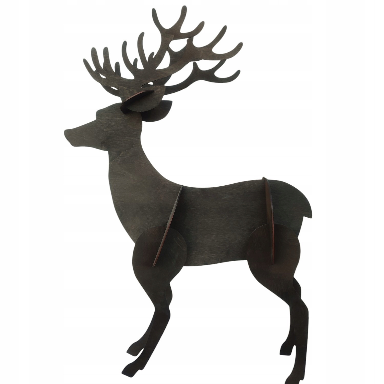 Velký dřevěný sob 3D Stojící vánoční dekorace do domu Ozdoba