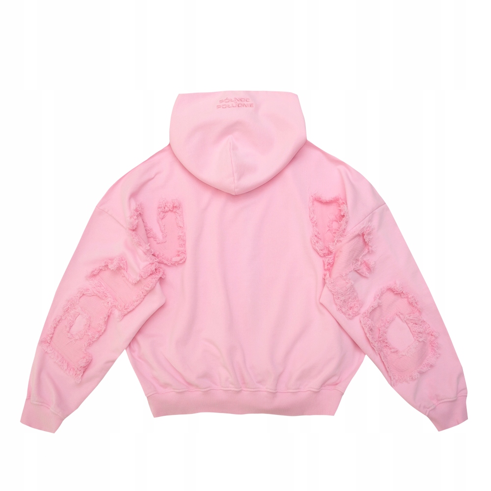 Bluza Rozpinana Różowa Zip Hoodie Quebonafide ,,północ Południe” Pink L