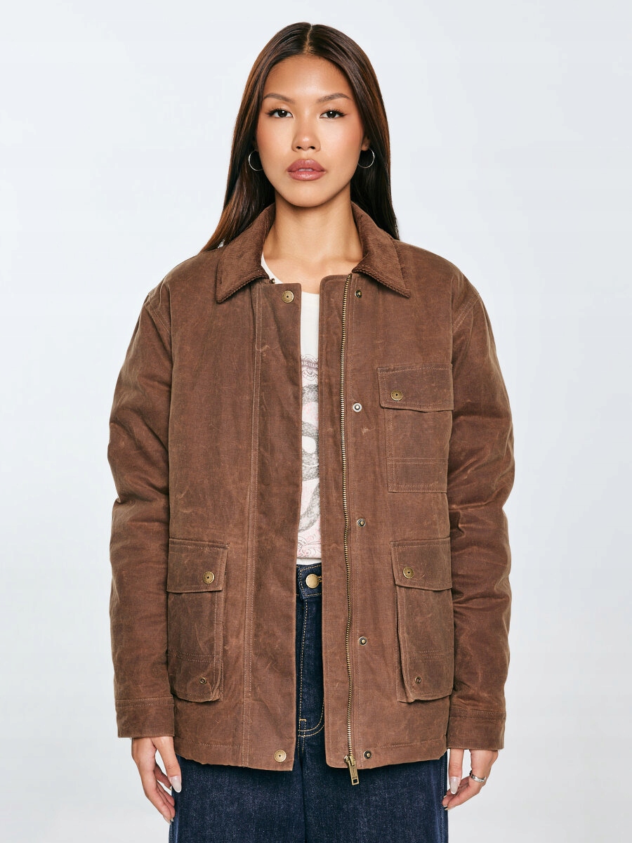 Big Star Dámská parka bunda s voskovým efektem, hnědá, Tormia 803 S