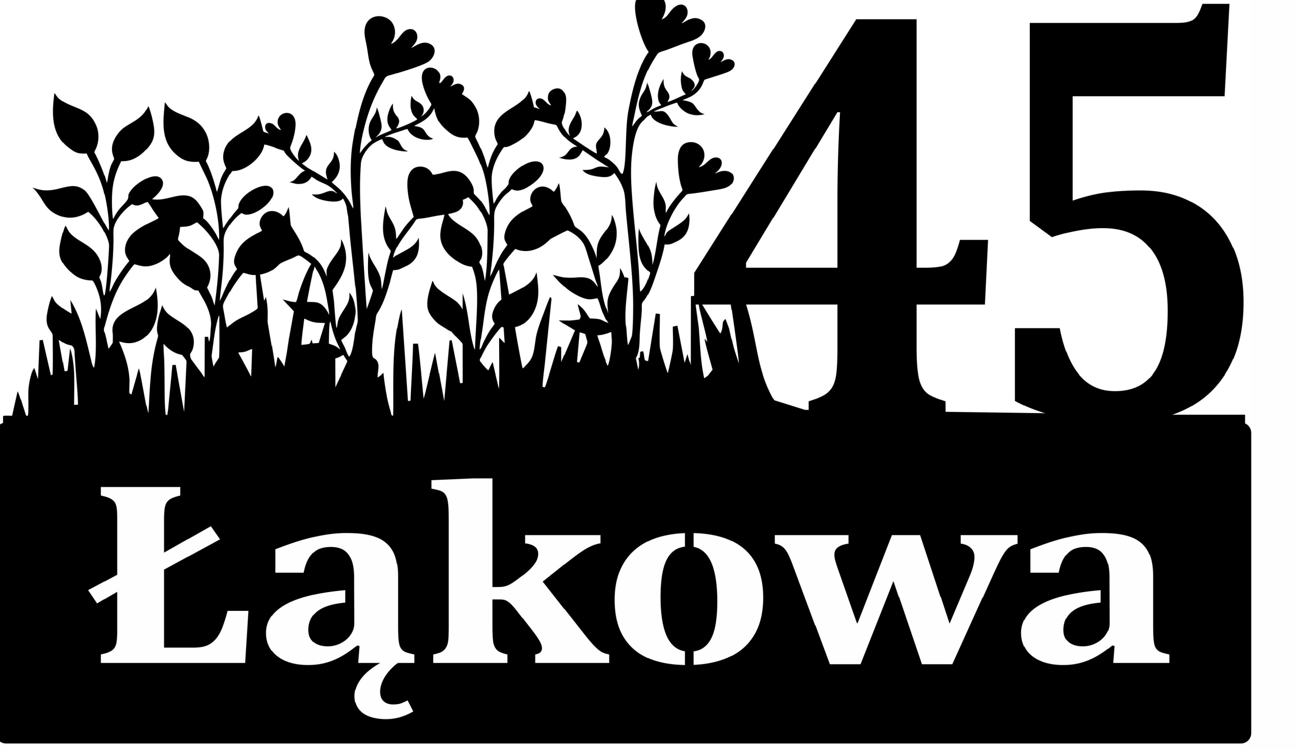 Adresová Tabuľka kvety Lúka adresátka číslo domu Lúka kvetinová 60 cm