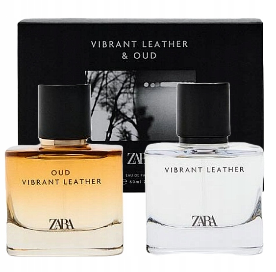 Perfumy Męskie Zara Vibrant Leather Oud Vibrant Leather 2X60 ML