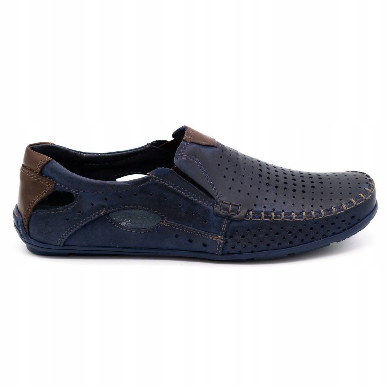 

Buty męskie mokasyny skórzane 901 lato c granat 45