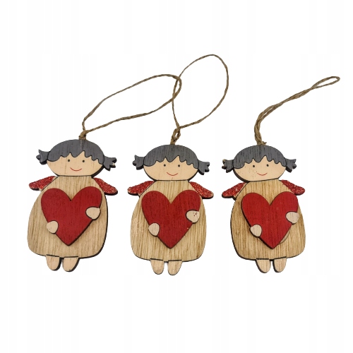

Zawieszka Drwniany Anioł Z Sercem Zestaw 3SZT