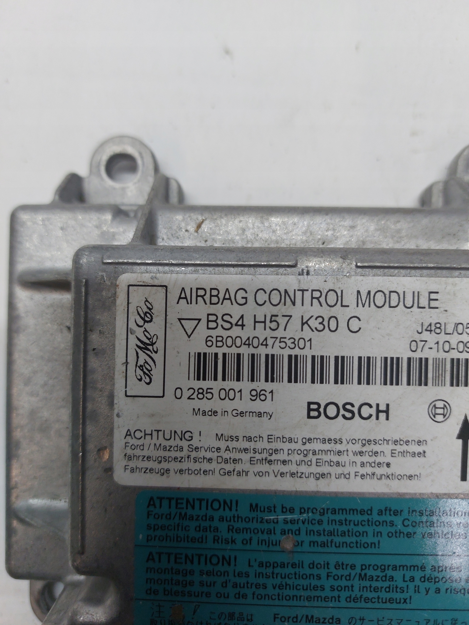 modulo SENSOR airbag MAZDA 3 BK BS4H57K30C