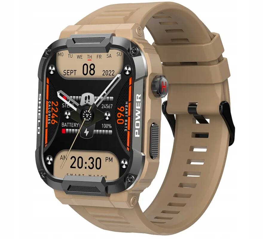 Smartwatch zegarek Rubicon męski RNCF07 żółty tryby sportowe Bluetooth 2023