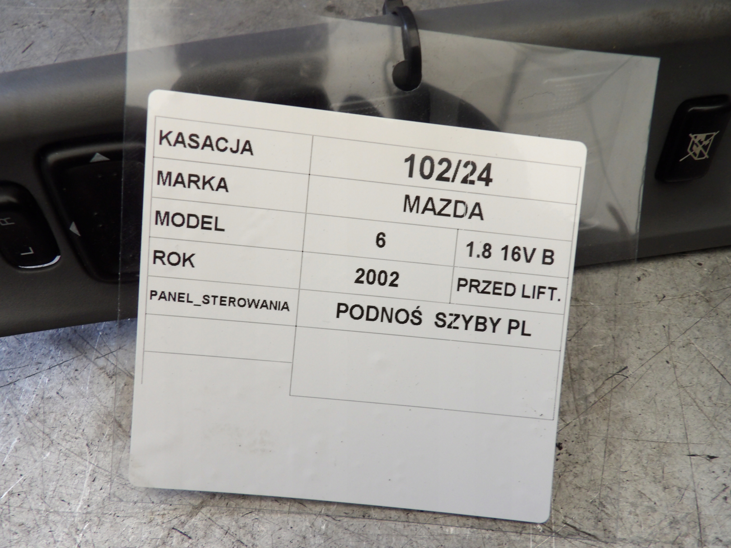 Mazda 6 and window regulator front left 1,8B