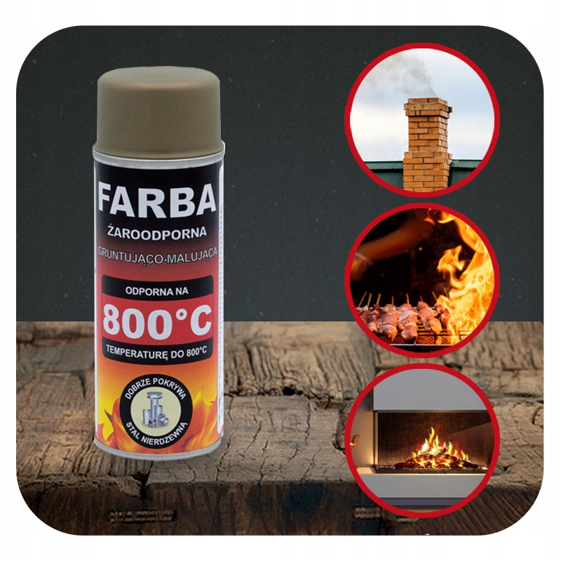FARBA ŻAROODPORNA W SPRAYU DO GRILLA KOMINKA PIECA 400 ML HANSA BRĄZ Marka Hansa
