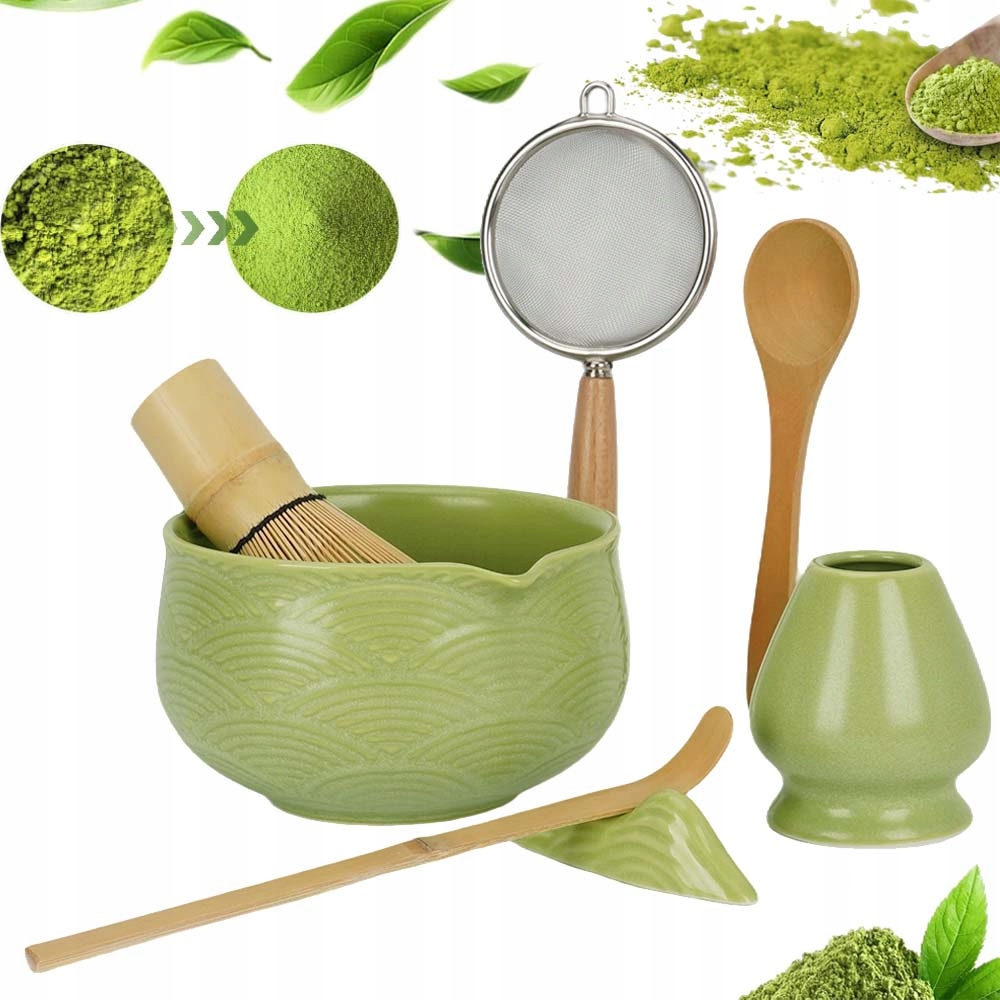 Zestaw Prezentowy 7SZT Do Herbaty Matcha Zestaw Do Parzenia Matchy Łyżka
