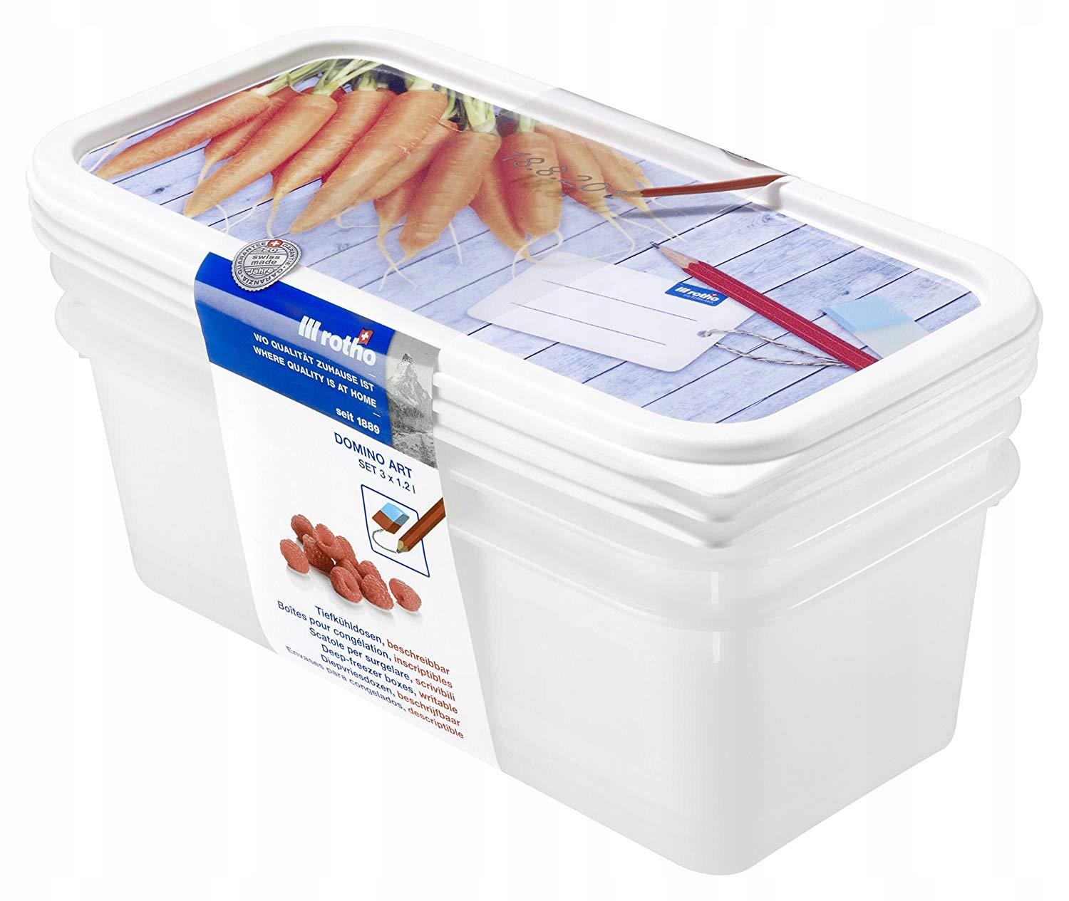 

Zestaw pojemników do zamrażarki Rotho 3x1.2L