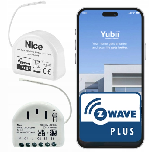 Ovládač Nice pre diaľkové zapnutie a vypnutie dvoch obvodov On/Off-Control