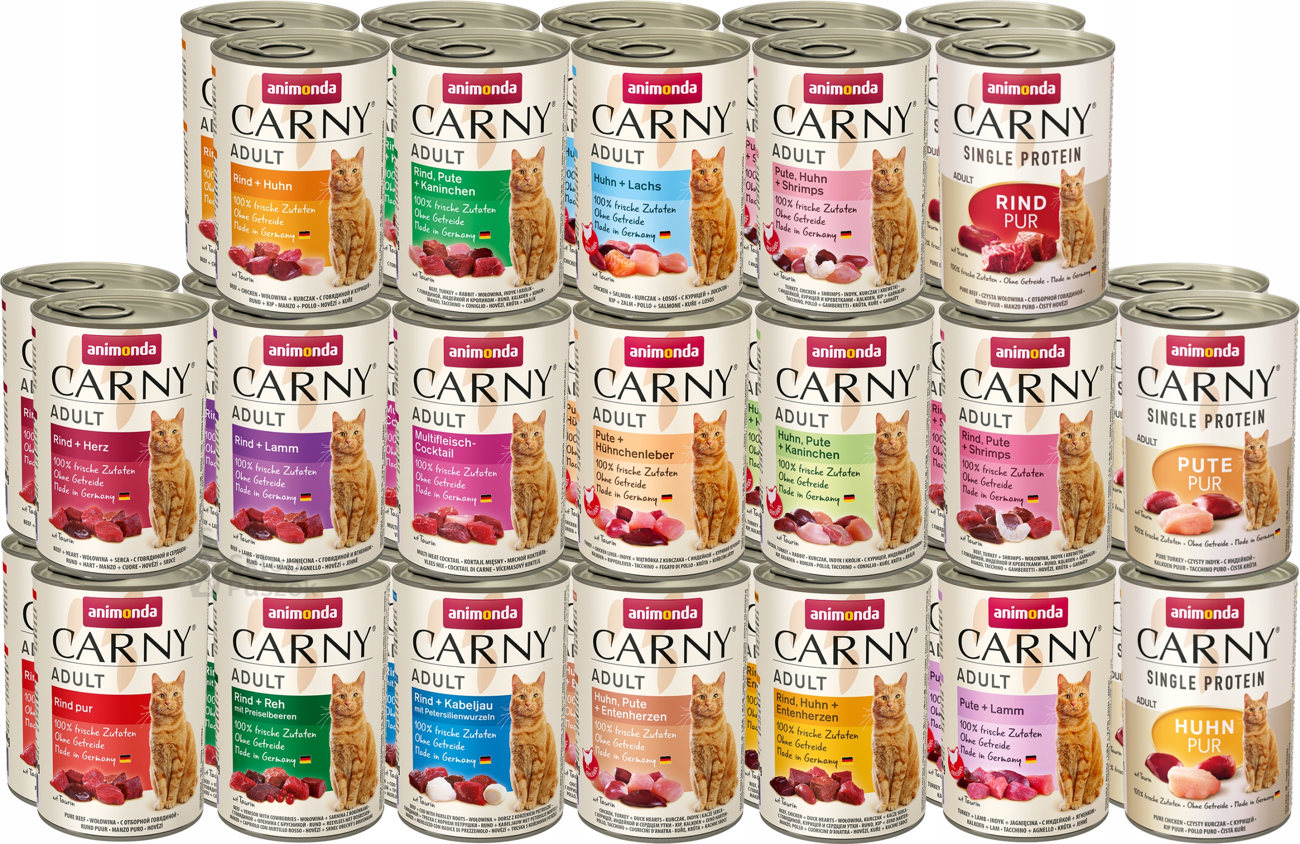 Animonda Kočka Carny Ault MIX 19 příchutí plechovka Set 38x400g