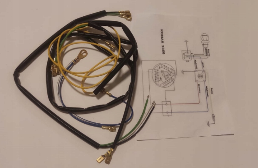 Instalacja elektryczna wiązka przewody Romet 2350 Komar 3 czarna 2351 2352