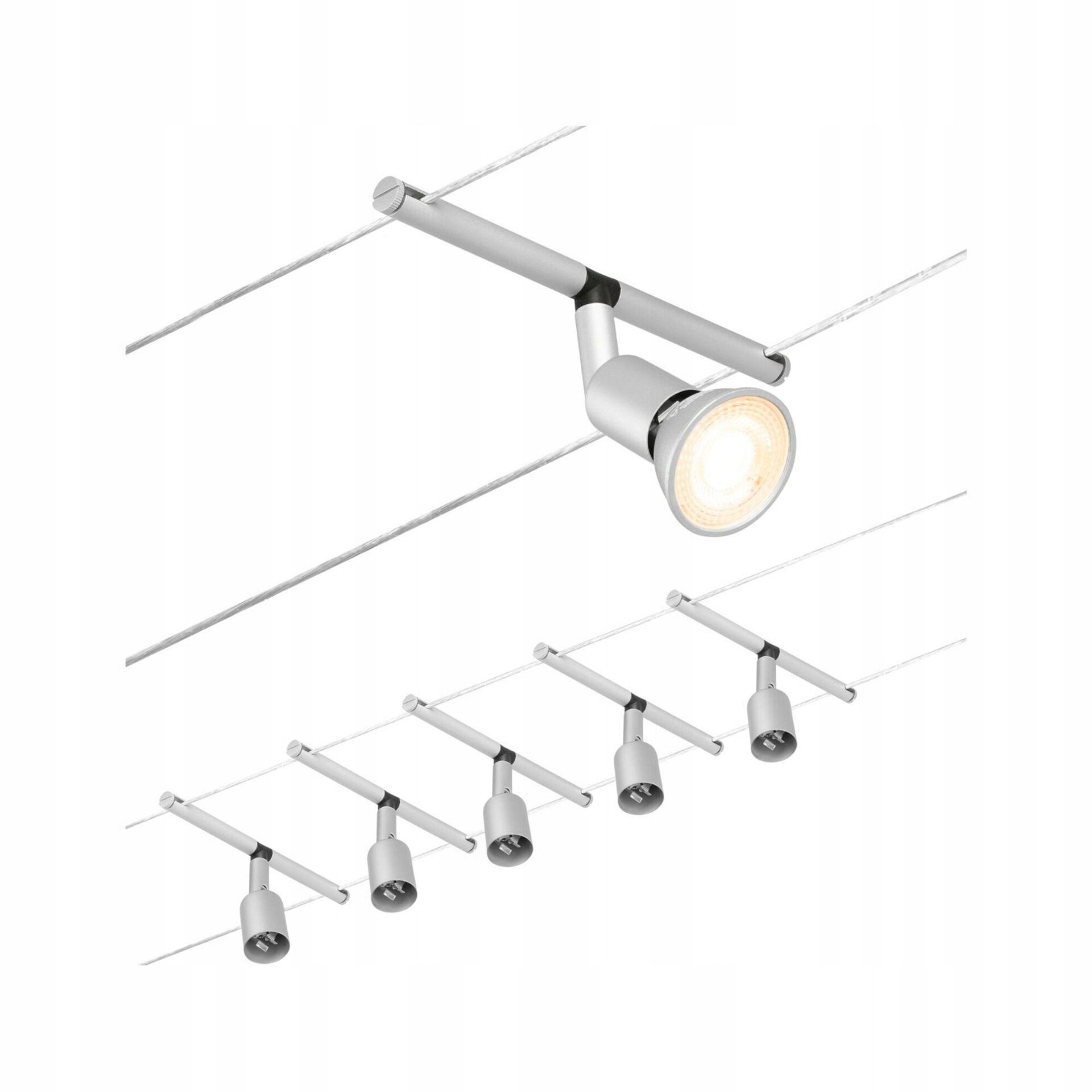 Paulmann Salt lankový systém 5x spot GU5,3, matný chróm, max. 10W DC