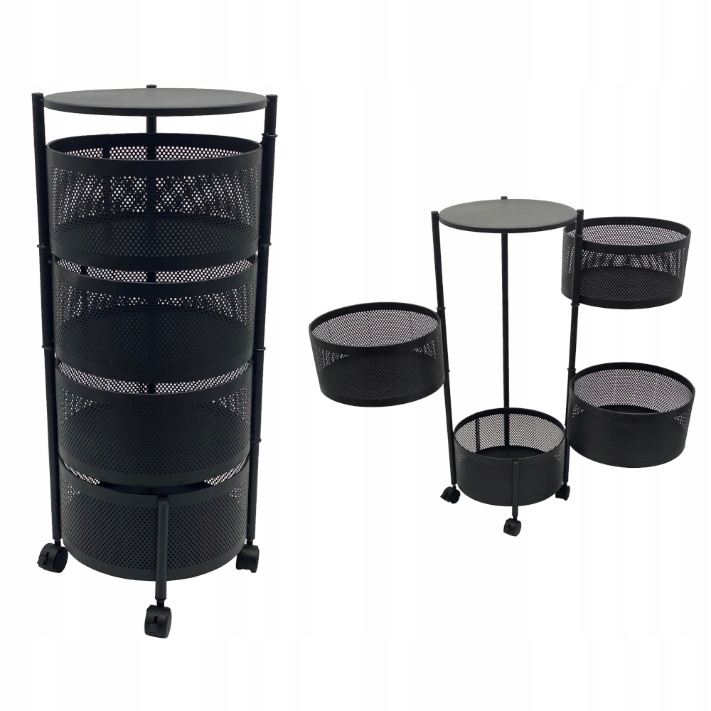 Pomocník Kosmetický Kadeřnický Stolek Skříňka Na Kolečkách 4 Police Kovový Koš