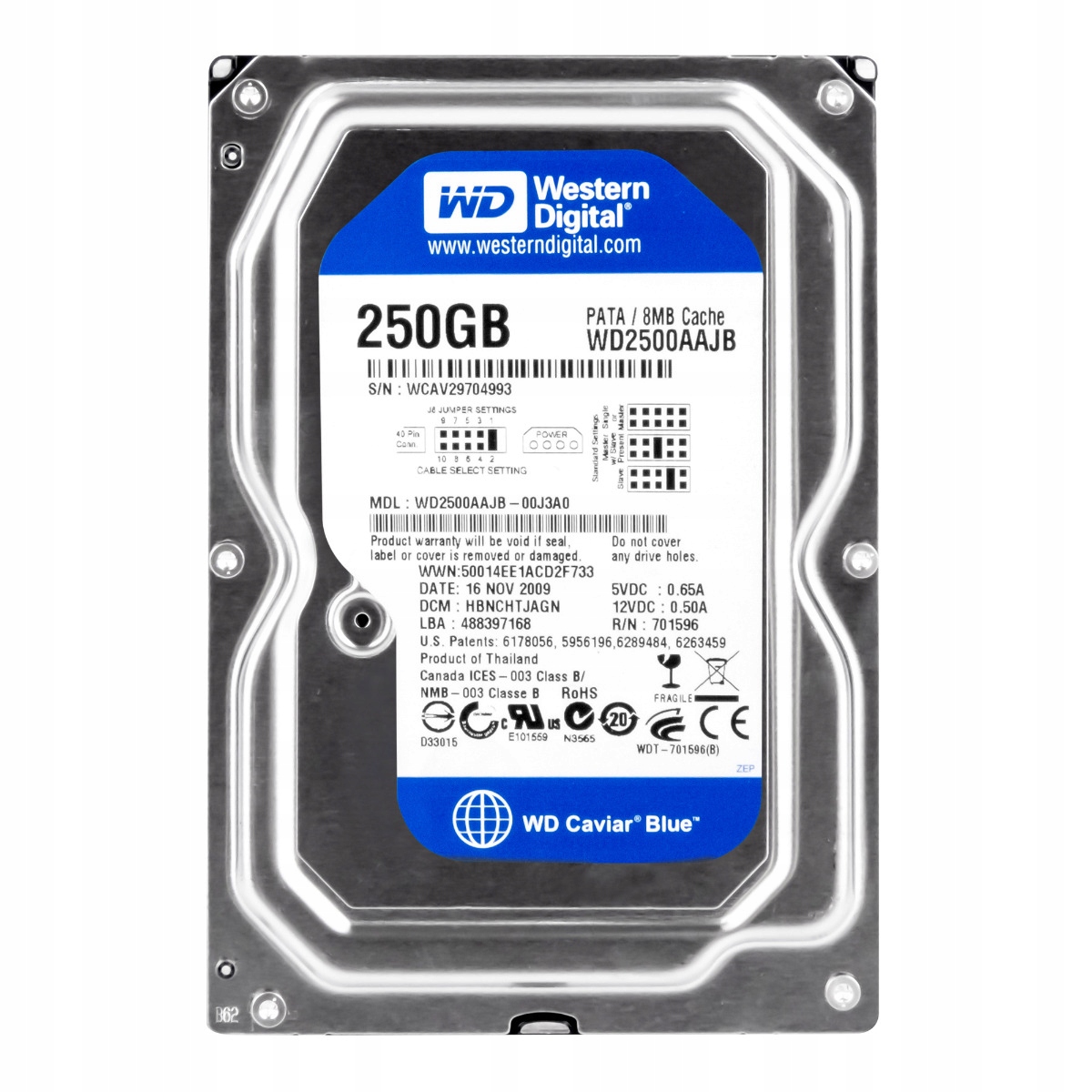 Wd Caviar Blue 250GB 7.2K 8MB Ide Ata 3.5'' WD2500AAJB