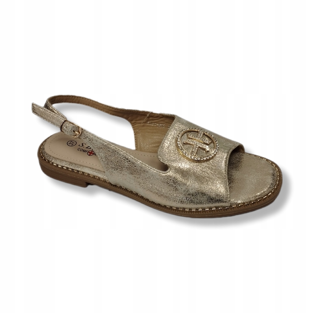 Dámské ploché sandály S.Barski KV51-002 zlaté vel. 40