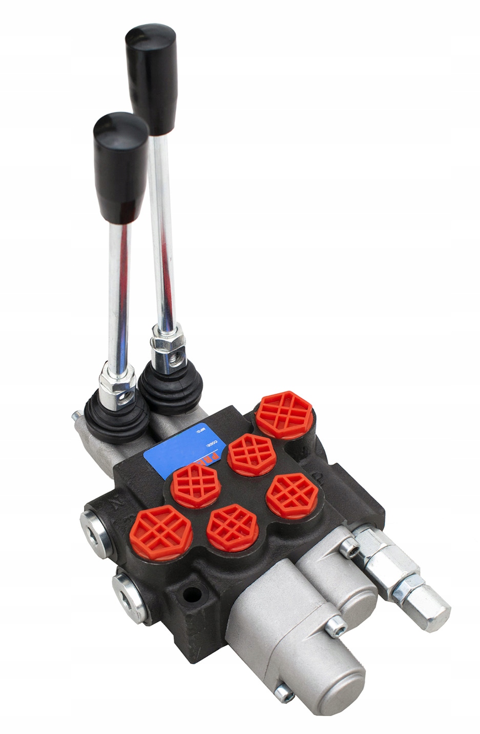 Rozdzielacz hydrauliczny 2-sekcyjny 80l jedna sekcja pływająca + zatrzask