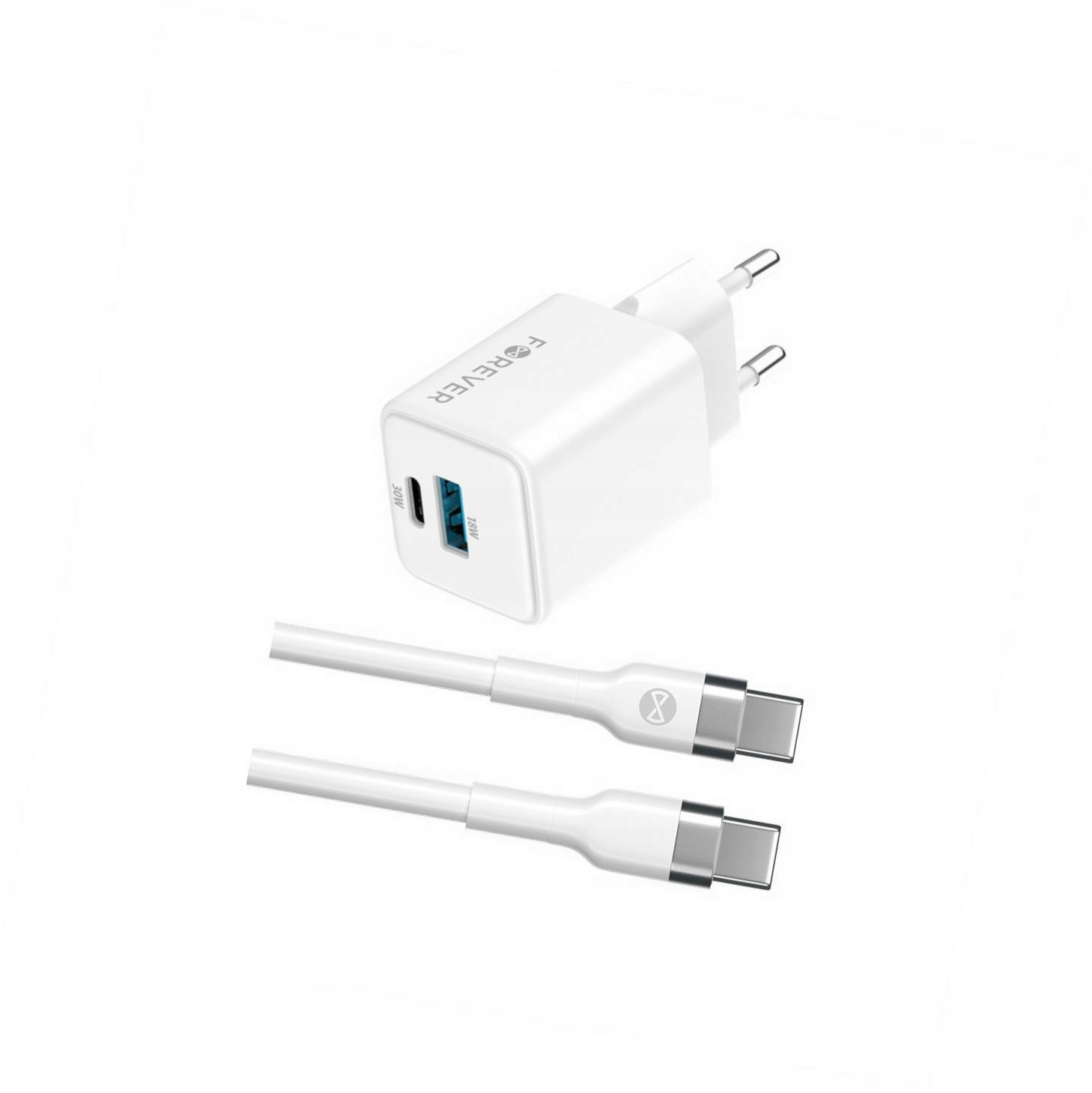 Szybka ładowarka GaN 30W 2 wejścia Usb i Usb-c z kablem do Motorola Edge 40