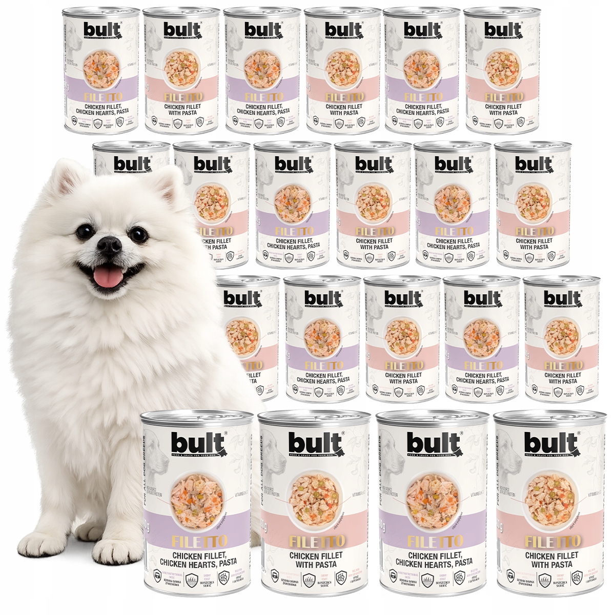 Levně Vlhké Krmivo Pro Psa Bult Filé z kuřecího masa MIX Chutí 24 x 400 g