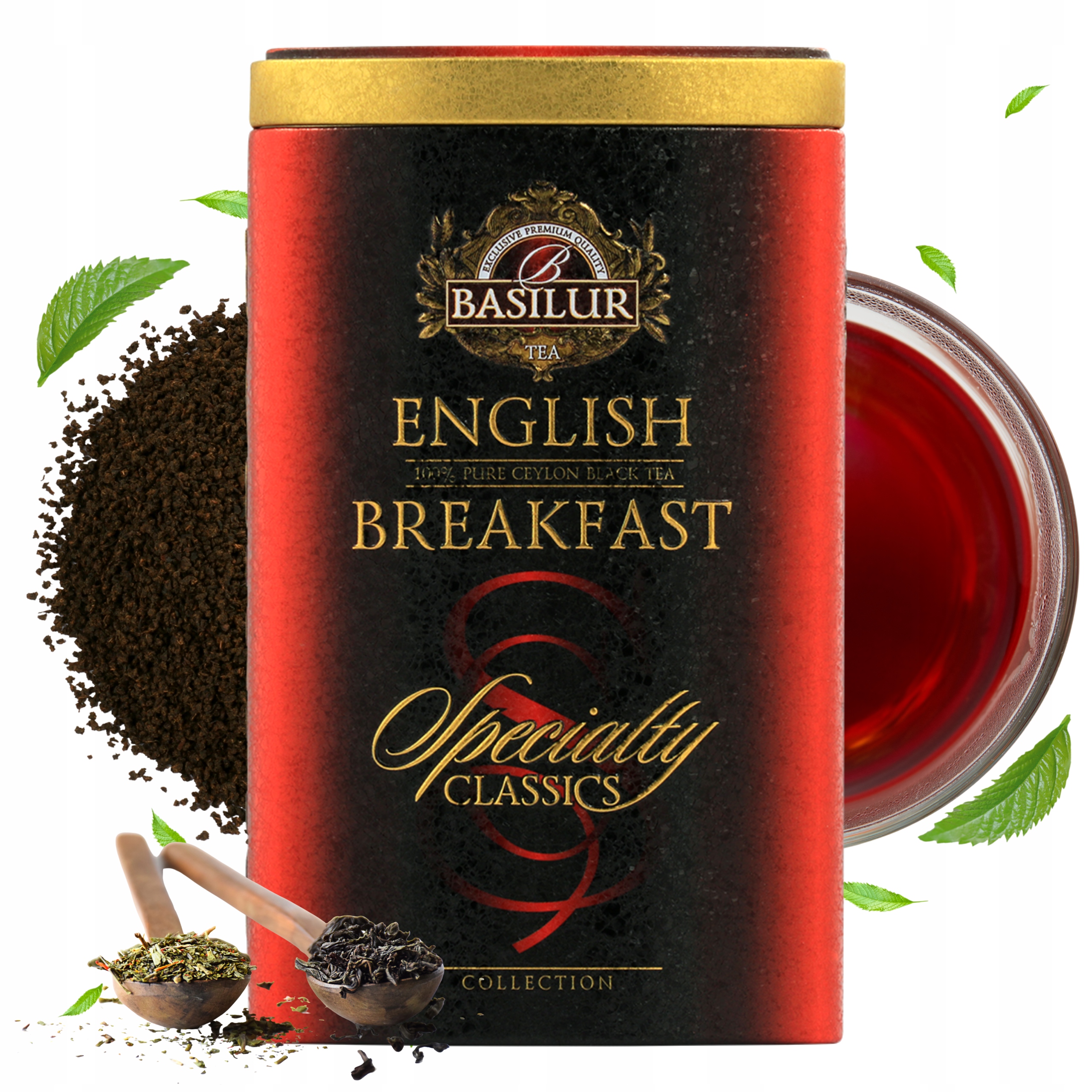 Basilur English Breakfast 100% czarna herbata liściasta cejlońska 100 g