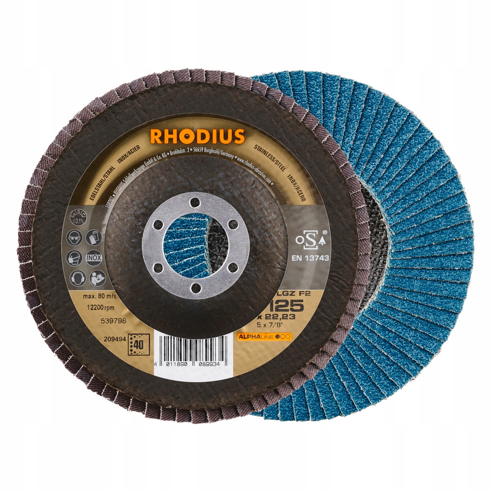 

Rhodius Lgz F2 Tarcza listkowa 125mm K40 Płaska