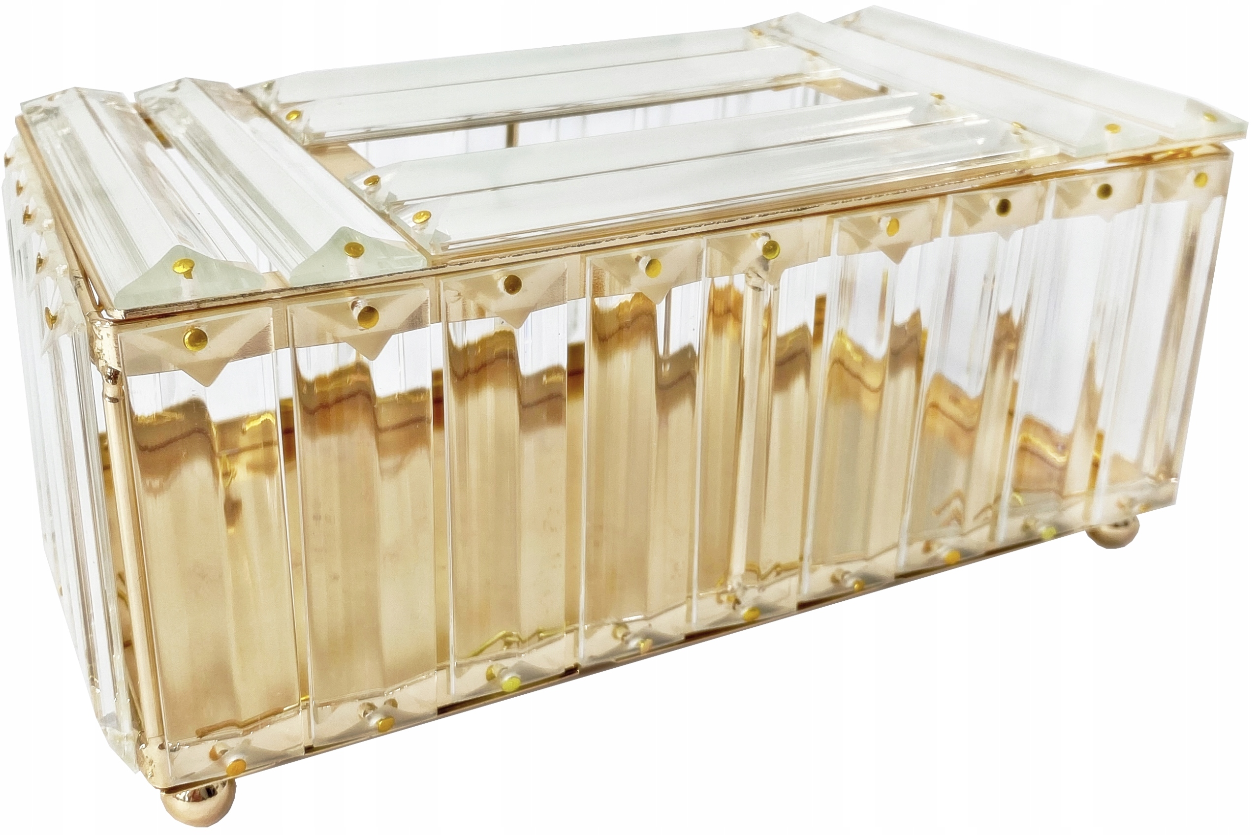 Krabička Na Ubrousky Křišťálová nádoba krabička Glamour BC3135 zlatá
