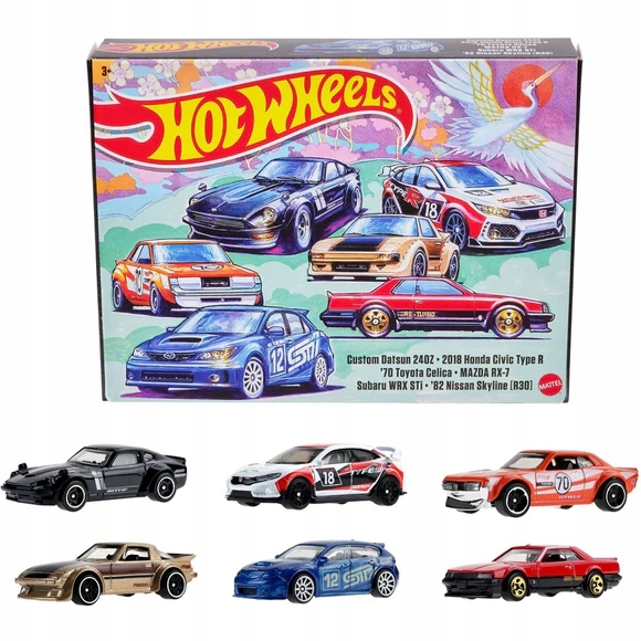 Hot Wheels Zestaw 6-Pack Japan Theme Silver Series Jdm