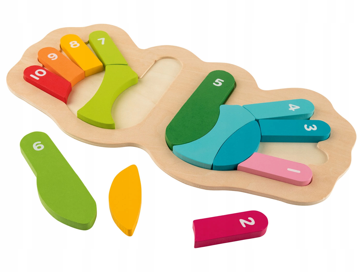 

Playtive Drewniane puzzle klocki Montessori dłonie