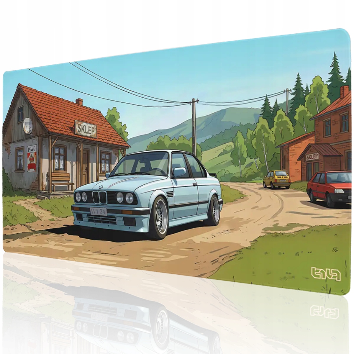 Podkładka Pod Mysz Myszkę Drifterzy na Wsi 100x50 Tilt Na biurko Duża