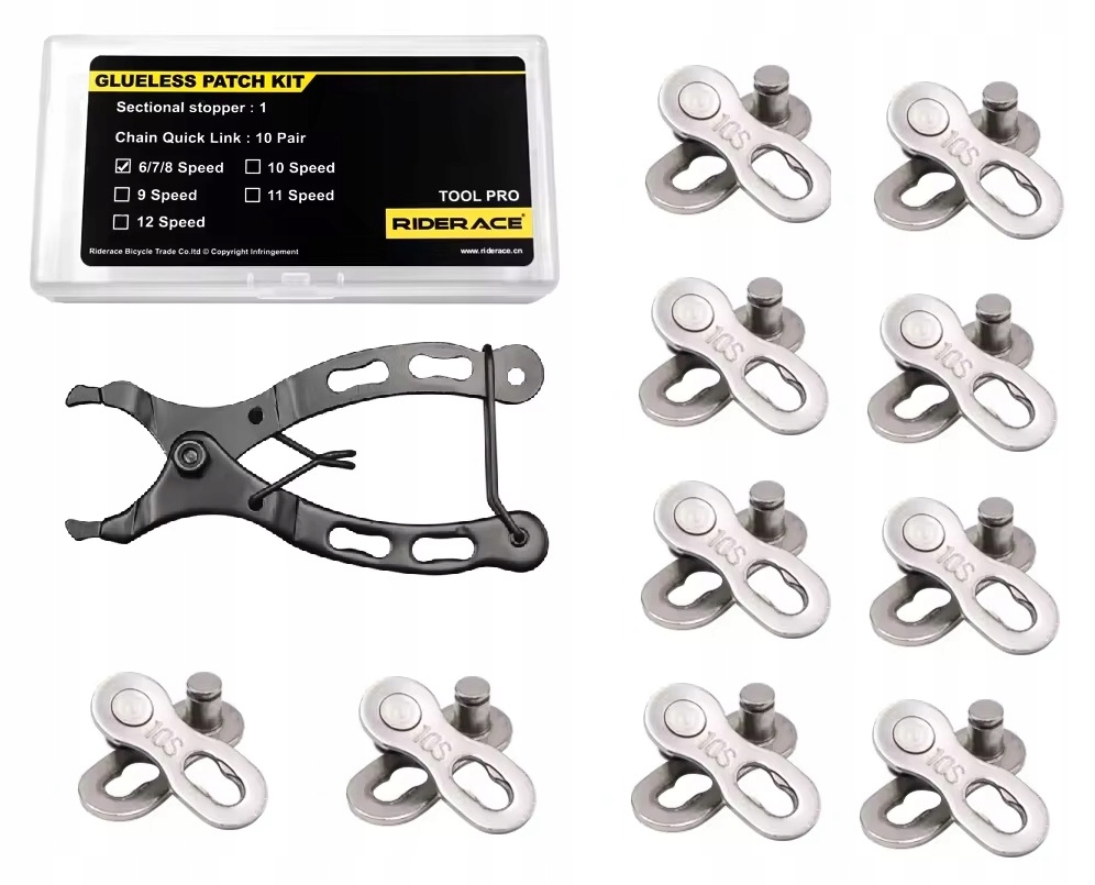 ZESTAW SZCZYPCE DO ŁAŃCUCHA + "3-RĘKA" + 10 PAR SPINKA 10 RZĘDOWA