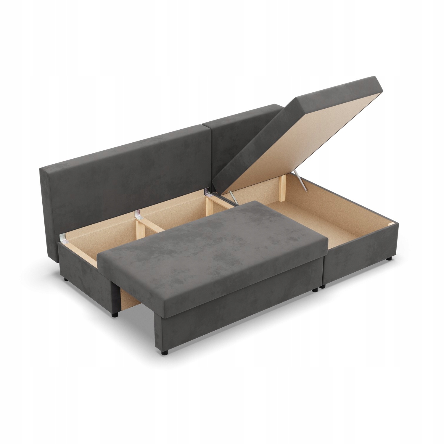 Narożnik Rozkładany z Funkcja Spania Kanapa Narożna do Salonu Szara Kemi EAN (GTIN) 5902560298222