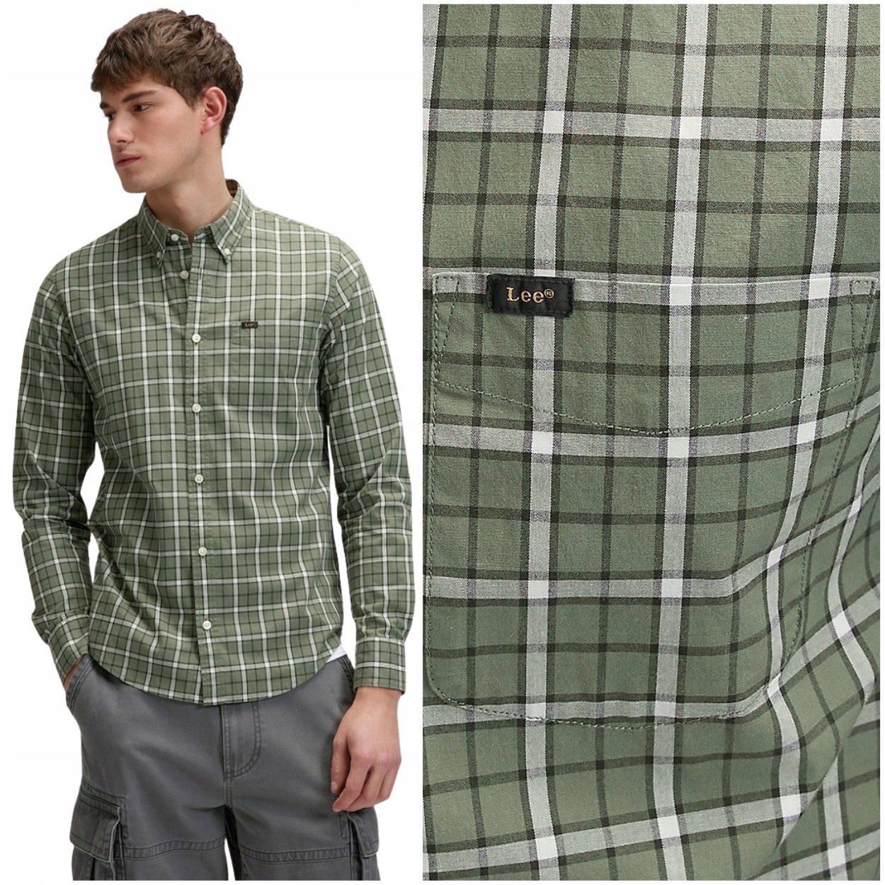 Lee Flanelová košile Mercantile Night Plaid, pánská kostkovaná košile XXL