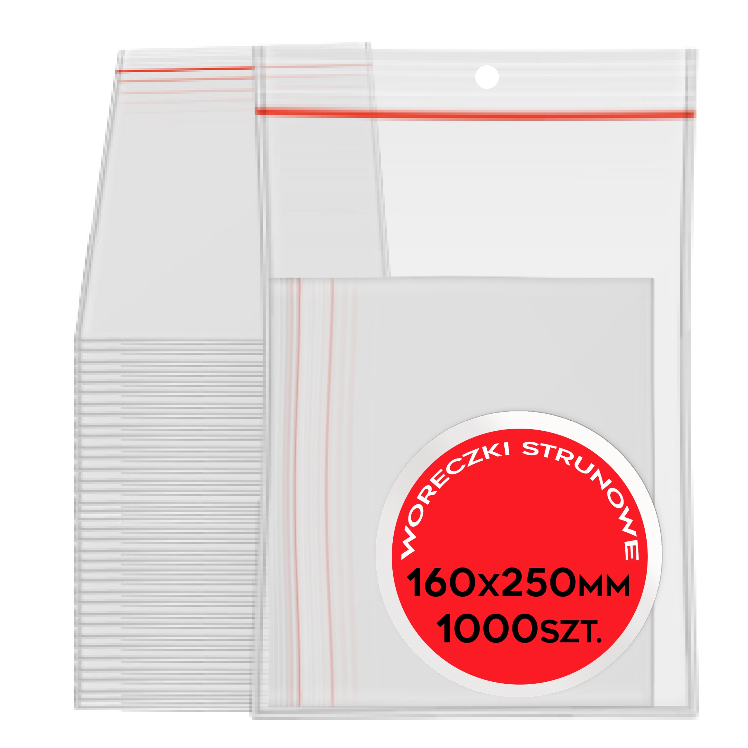 Woreczki Strunowe foliowe 160x250 worki 16x25 mocne 1000szt