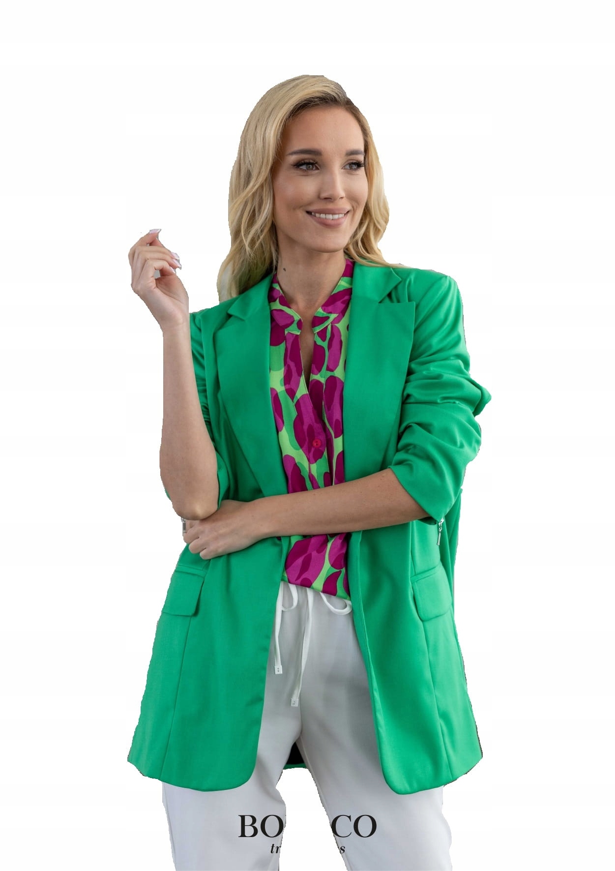 Marynarka oversize zielona Bopoco