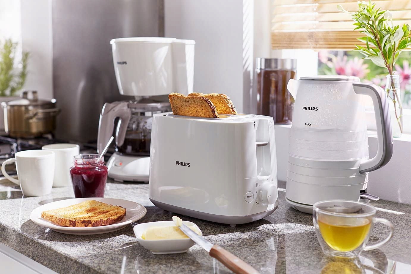 PHILIPS Toster 2 Kromki 8 Stopni Z Podgrzewaczem Funkcja Rozmrażania Biały — miniatura 11