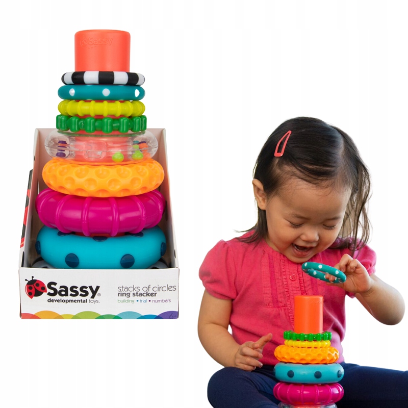 

Zabawka dla dzieci edukacyjna Stem Wieża Sassy 6m+