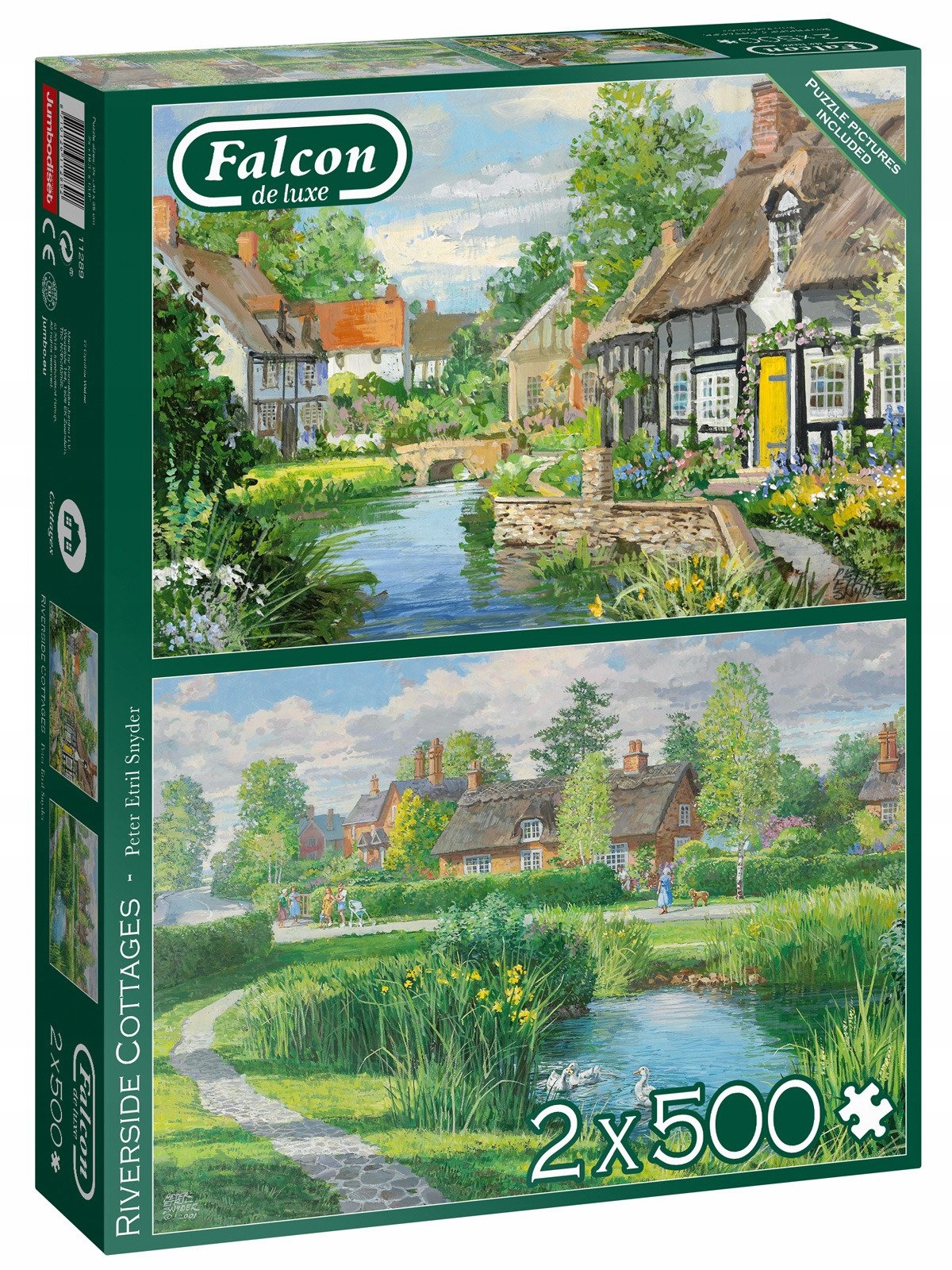 Puzzle 2 x 500 el. Falcon Domy nad rzeką