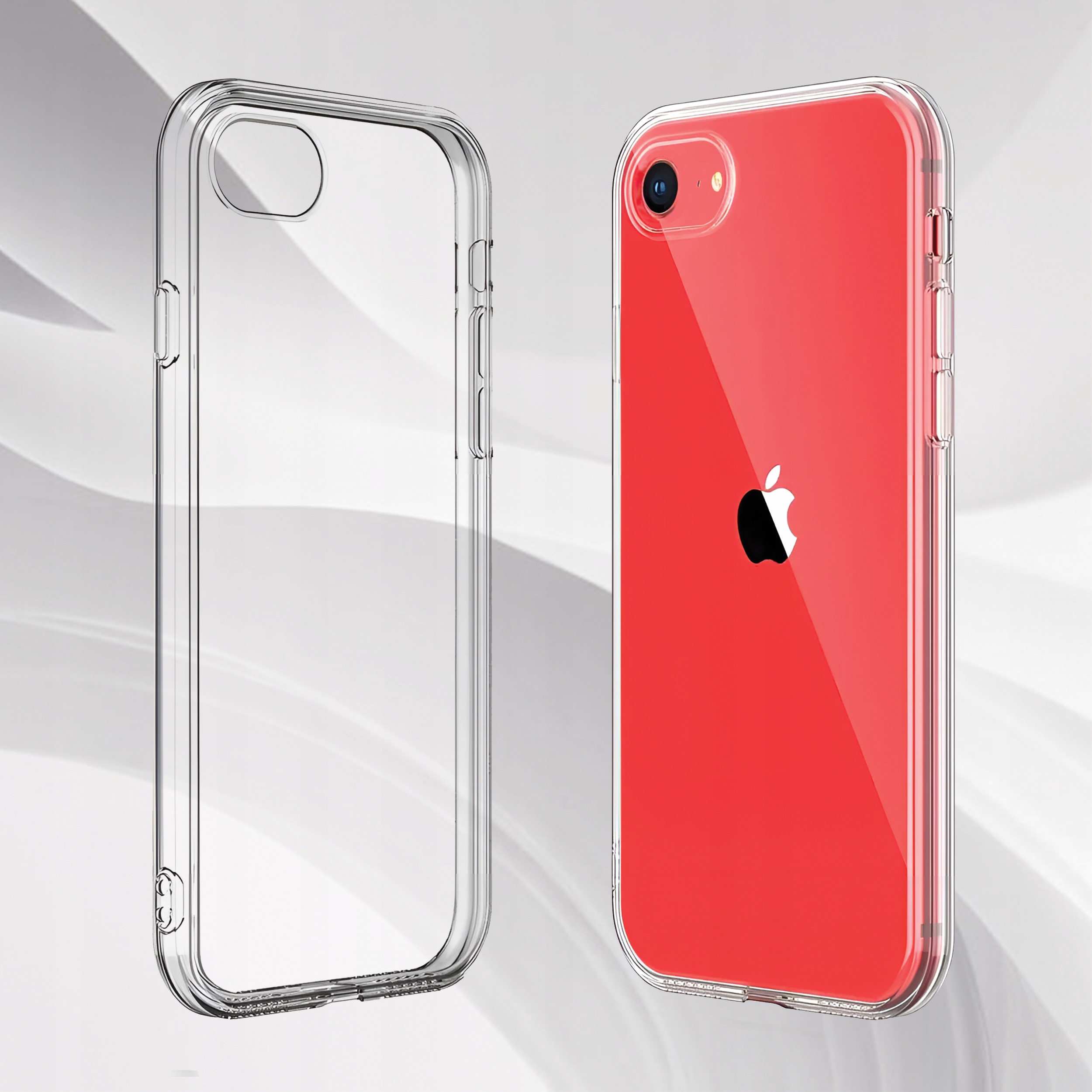 ETUI CLEAR CASE SLIM PLECKI POKROWIEC FUTERAŁ DO IPHONE 7 8 SE + 3X SZKŁA Marka KREOleo