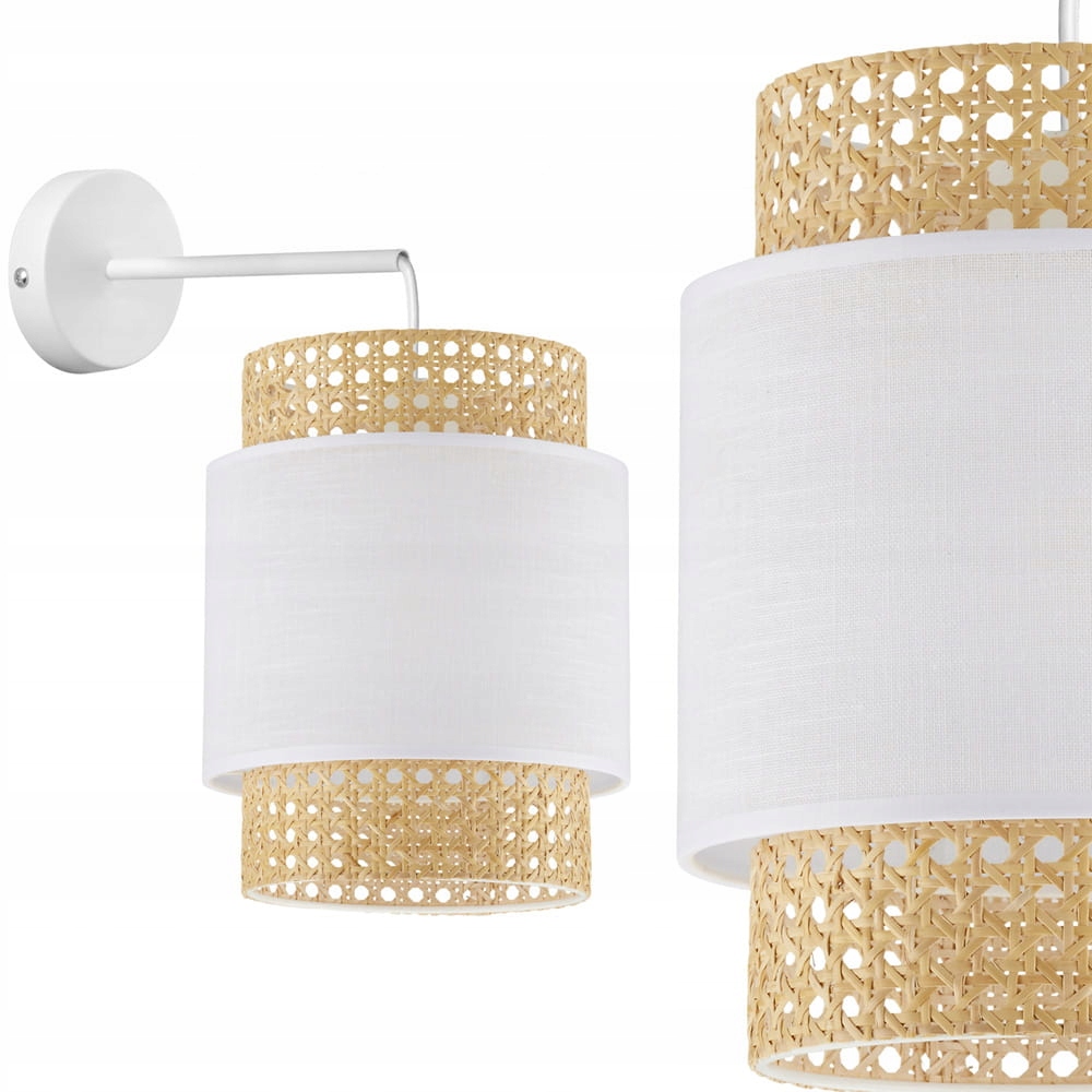 Tk Lighting Kinkiet Boho White biały stelaż klosz z naturalnego rattanu