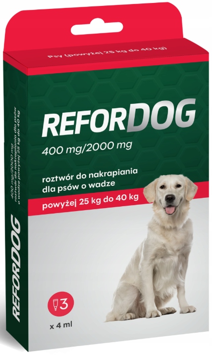 Refordog 400 mg/2000 mg krople dla psów o wadze >25–40 kg