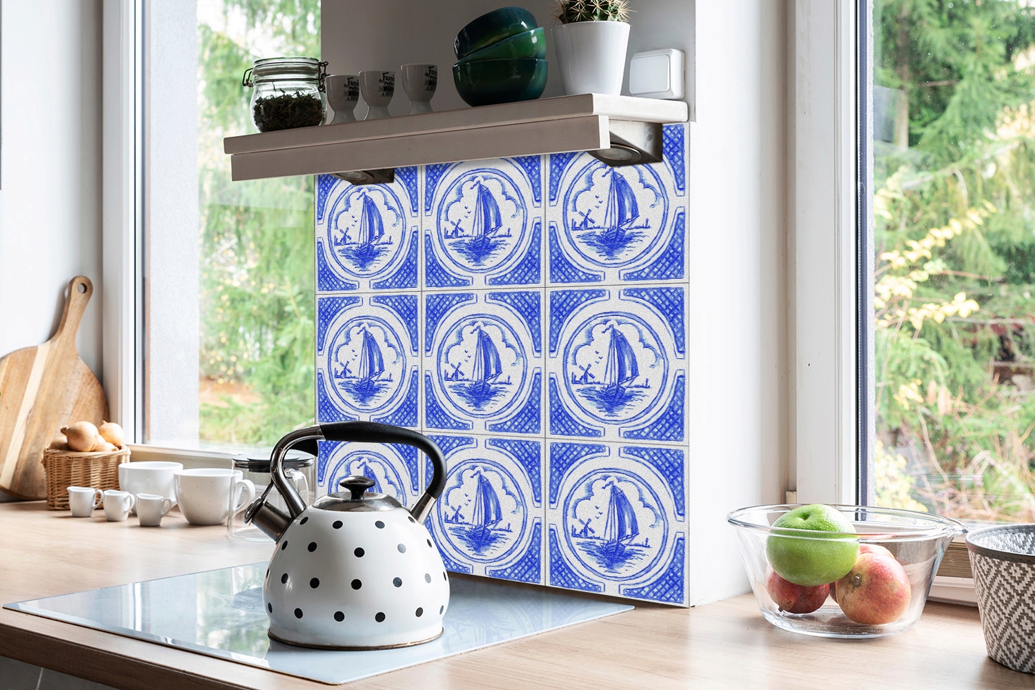 Samoprzylepne panele PCV 30x30 cm Azulejos łódka Rodzaj panele winylowe