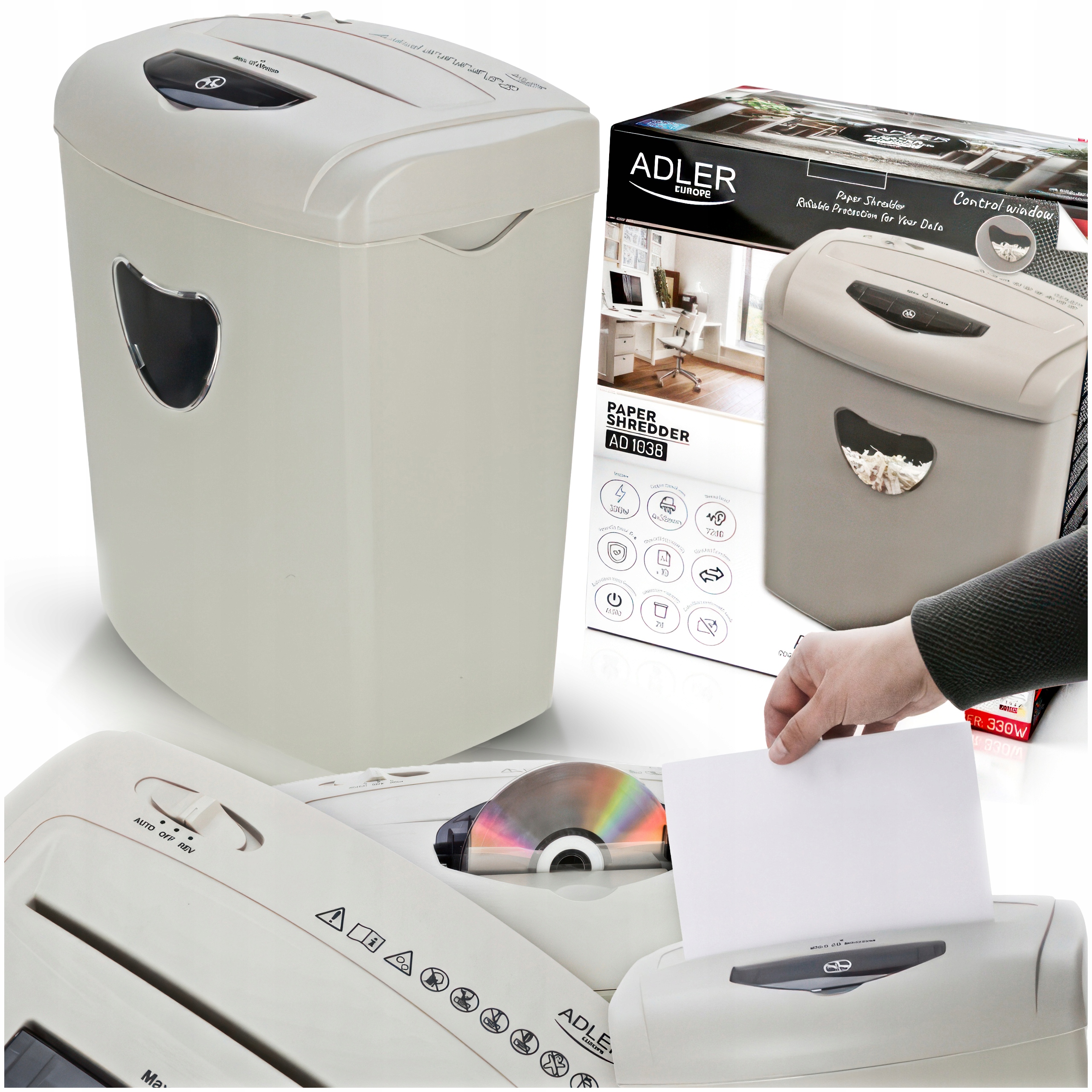 NISZCZARKA DO DOKUMENTÓW PAPIERU BIUROWA AUTOMATYCZNA A4 ŚCINKOWA CD/DVD
